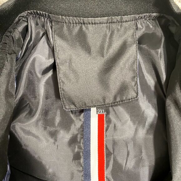 Vogue FS Bomber Jacket Mens 2XL Dark Satin Black Coat Lined Classic Look - Picture 6 of 13